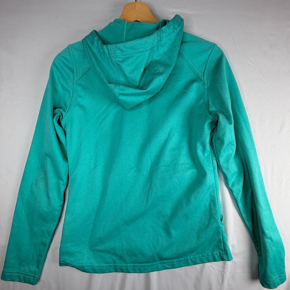 Activewear Full Zip Hoodie Teal Heather Performance Jacket Women Small